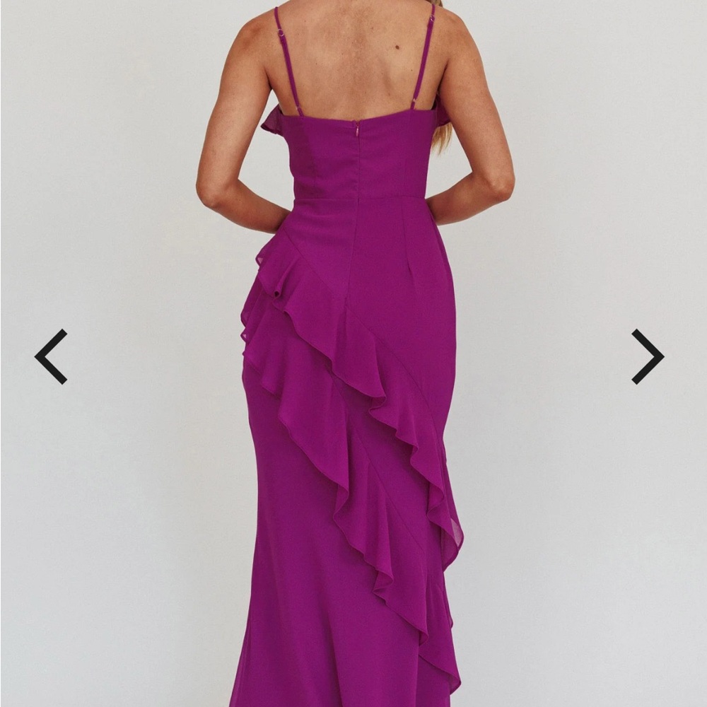 Selfie Leslie Magenta Asymmetrical Dress - Picture 3 of 6
